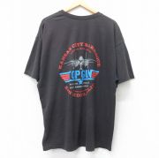 XL★古着 ヘインズ Hanes 半袖 ビンテージ Tシャツ メンズ 00年代 00s 映画 トップガン 大きいサイズ クルーネック 黒 ブラック 【spe】 25jul18 中古