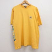 XL★古着 ノーティカ NAUTICA 半袖 ビンテージ ブランド Tシャツ メンズ 90年代 90s ワンポイントロゴ コンペティション 大きいサイズ コットン クルーネック USA製 黄 イエロー 【spe】 25jul24 中古