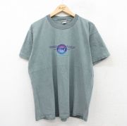XL★古着 半袖 ビンテージ Tシャツ メンズ 90年代 90s サラトガ レースウェイ コットン クルーネック USA製 グレー 【spe】 25jul24 中古