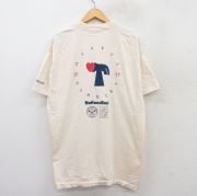 XL★古着 フルーツオブザルーム 半袖 ビンテージ Tシャツ メンズ 90年代 90s ハンマー ハート 大きいサイズ コットン クルーネック 生成り 【spe】 25aug01 中古