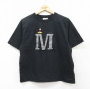 M★古着 半袖 ビンテージ Tシャツ メンズ 90年代 90s ディズニー DISNEY M ミッキー MICKEY MOUSE コットン クルーネック 黒 ブラック 【spe】 25aug04 中古