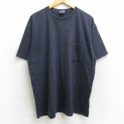 XL★古着 ギャップ GAP 半袖 ビンテージ Tシャツ メンズ 90年代 90s 無地 胸ポケット付き コットン クルーネック USA製 黒 ブラック 【spe】 25aug07 中古