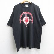 XL★古着 半袖 ビンテージ Tシャツ メンズ 90年代 90s アメリカンインディアン運動 大きいサイズ コットン クルーネック USA製 黒 ブラック 【spe】 25aug13 中古
