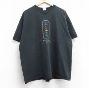 XL★古着 ジャージーズ 半袖 ビンテージ Tシャツ メンズ 90年代 90s ルクソール 刺繍 大きいサイズ コットン クルーネック USA製 黒 ブラック 【spe】 25aug13 中古