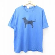 XL★古着 ヘインズ Hanes 半袖 ビンテージ Tシャツ メンズ 90年代 90s The Black Dog コットン クルーネック USA製 青 ブルー 【spe】 25aug19 中古
