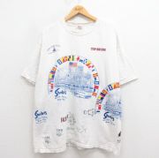 XL★古着 半袖 ビンテージ Tシャツ メンズ 00年代 00s Shuckers マルチプリント 大きいサイズ コットン クルーネック 白 ホワイト 【spe】 25aug26 中古