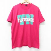 XL★古着 スクリーンスターズ 半袖 ビンテージ Tシャツ メンズ 90年代 90s テネシー クルーネック USA製 濃ピンク 【spe】 25aug27 中古