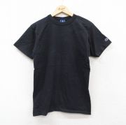 M★古着 チャンピオン champion 半袖 ビンテージ Tシャツ メンズ 90年代 90s 無地 コットン クルーネック USA製 黒 ブラック 【spe】 25aug27 中古