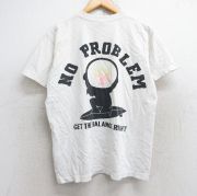 L★古着 半袖 ビンテージ Tシャツ メンズ 90年代 90s クエスチョンマーク コットン クルーネック 白 ホワイト 【spe】 25aug29 中古