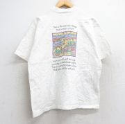 L★古着 フルーツオブザルーム 半袖 ビンテージ Tシャツ メンズ 90年代 90s dreAAms パーク コットン クルーネック USA製 生成り 【spe】 25aug29 中古