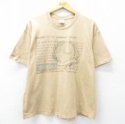 XL★古着 ギャップ GAP 半袖 ビンテージ Tシャツ メンズ 90年代 90s 男性 メッセージ コットン クルーネック USA製 ベージュ カーキ 【spe】 25sep01 中古