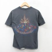 M★古着 crazy shirts 半袖 ビンテージ Tシャツ メンズ 00年代 00s 火山 コットン クルーネック 濃グレー 【spe】 25sep01 中古