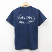S★古着 ヘインズ Hanes 半袖 ビンテージ Tシャツ メンズ 00年代 00s クジラ Moby Dicks コットン クルーネック 紺 ネイビー 【spe】 25sep02 中古