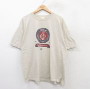 XL★古着 半袖 ビンテージ Tシャツ メンズ 00年代 00s ディズニー DISNEY マジックミュージックデイズ 大きいサイズ クルーネック ベージュ カーキ 25sep03 中古