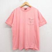 XL★古着 ラルフローレン ポロカントリー 半袖 ビンテージ ブランド Tシャツ メンズ 90年代 90s ワンポイントロゴ 胸ポケット付き 大きいサイズ クルーネック USA製 ピンク【spe】 26apr07