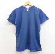 M★古着 ラッセル 半袖 ビンテージ Tシャツ メンズ 70年代 70s 無地 コットン クルーネック USA製 紺【spe】 26apr07