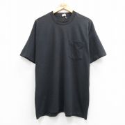 XL★古着 フルーツオブザルーム 半袖 ビンテージ Tシャツ メンズ 80年代 80s 無地 胸ポケット付き 大きいサイズ クルーネック USA製 黒【spe】 26apr08