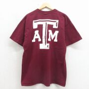 XL★古着 ナイキ NIKE 半袖 ビンテージ Tシャツ メンズ 00年代 00s A&amp;M カレッジ 大きいサイズ コットン クルーネック バーガンディ【spe】 26may19