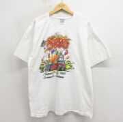 XL★古着 半袖 ビンテージ Tシャツ メンズ 90年代 90s カエル ホットロッド 大きいサイズ コットン Vネック ホワイト【spe】 26may19