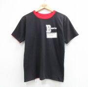 M★古着 半袖 ビンテージ Tシャツ メンズ 80年代 80s BARRINGTON ダブルフェイス リバーシブル クルーネック USA製 ブラック【spe】 26jun03