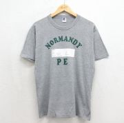 L★古着 ラッセル 半袖 ビンテージ Tシャツ メンズ 80年代 80s NORMANDY クルーネック USA製 グレー 霜降り【spe】 26jun15