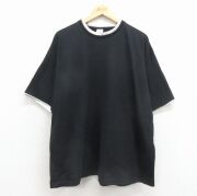 XL★古着 フルーツオブザルーム 半袖 ビンテージ Tシャツ メンズ 90年代 90s 無地 大きいサイズ コットン クルーネック USA製 ブラック【spe】 26jun22