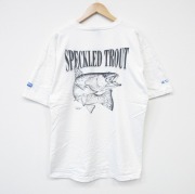 XL★古着 SIGNAL 半袖 ビンテージ Tシャツ メンズ 90年代 90s 魚 コットン クルーネック USA製 白 ホワイト 【spe】 25aug07 中古