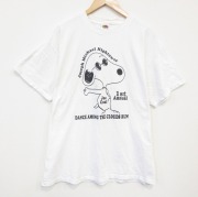 XL★古着 フルーツオブザルーム 半袖 ビンテージ Tシャツ メンズ 00年代 00s スヌーピー SNOOPY コットン クルーネック 白 ホワイト 【spe】 25aug09 中古