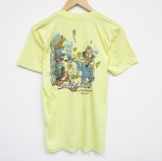 M★古着 半袖 ビンテージ Tシャツ メンズ 80年代 80s ダイビング クルーネック USA製 黄 イエロー 【spe】 25aug28 中古