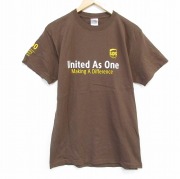 M★古着 フルーツオブザルーム 半袖 ビンテージ Tシャツ メンズ 00年代 00s UPS コットン クルーネック 茶 ブラウン 【spe】 25sep04 中古