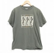 L★古着 TULTEX 半袖 ビンテージ Tシャツ メンズ 90年代 90s ココペリ ホピ族 コットン クルーネック 薄緑 グリーン 【spe】 25sep09 中古