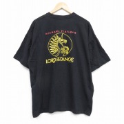 XL★古着 半袖 ビンテージ Tシャツ メンズ 90年代 90s ロードオブザダンス 大きいサイズ コットン クルーネック 黒 ブラック 【spe】 25sep09 中古