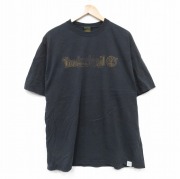 XL★古着 ティンバーランド 半袖 ビンテージ Tシャツ メンズ 90年代 90s ビッグロゴ コットン クルーネック USA製 黒 ブラック 【spe】 25sep10 中古