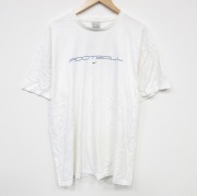 XL★古着 ナイキ NIKE 半袖 ビンテージ Tシャツ メンズ 00年代 00s フットボール 大きいサイズ コットン クルーネック 白 ホワイト 【spe】 25sep12 中古