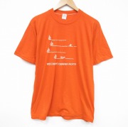 L★古着 半袖 ビンテージ Tシャツ メンズ 80年代 80s ヨット クルーネック USA製 濃オレンジ 【spe】 25sep12 中古