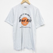 XL★古着 フルーツオブザルーム 半袖 ビンテージ Tシャツ メンズ 90年代 90s ロードキル クルーネック USA製 薄グレー 霜降り 【spe】 25sep13 中古