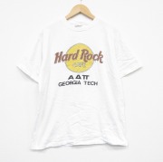 L★古着 ヘインズ Hanes 半袖 ビンテージ Tシャツ メンズ 80年代 80s ハードロックカフェ コットン クルーネック USA製 白 ホワイト 【spe】 25sep13 中古