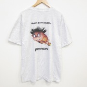 XL★古着 オニータ 半袖 ビンテージ Tシャツ メンズ 90年代 90s MICRON 大きいサイズ コットン クルーネック 薄グレー 霜降り 【spe】 25sep16 中古