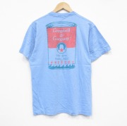 L★古着 フルーツオブザルーム 半袖 ビンテージ Tシャツ メンズ 80年代 80s 缶 コットン クルーネック USA製 水色 【spe】 25sep17 中古