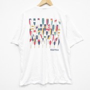 L★古着 ノーティカ NAUTICA 半袖 ビンテージ ブランド Tシャツ メンズ 90年代 90s オール 胸ポケット付きコットン クルーネック USA製 白 ホワイト 【spe】 25sep19 中古