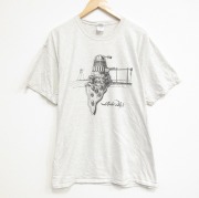 XL★古着 半袖 ビンテージ Tシャツ メンズ 00年代 00s 画家 サルバドールダリクルーネック 薄グレー 霜降り 【spe】 25sep22 中古