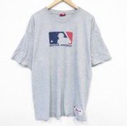 XL★古着 マジェスティック 半袖 ビンテージ Tシャツ メンズ 00年代 00s MLB 大きいサイズ クルーネック グレー 霜降り メジャーリーグ ベースボール 野球 【spe】 25sep26 中古