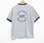 XL★古着 半袖 ビンテージ Tシャツ メンズ 00年代 00s EJV 大きいサイズ クルーネック グレー 霜降り リンガー 【spe】 25sep26 中古