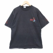 XL★古着 半袖 ビンテージ Tシャツ メンズ 90年代 90s トカゲ コットン クルーネック USA製 黒【spe】 26mar11