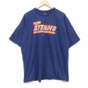 XL★古着 ナイキ NIKE 半袖 ビンテージ Tシャツ メンズ 00年代 00s タイタンズ 大きいサイズ クルーネック USA製 紺【spe】 26mar11
