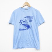 M★古着 ヘインズ 半袖 ビンテージ Tシャツ メンズ 80年代 80s ロードレース クルーネック USA製 水色【spe】 26mar16