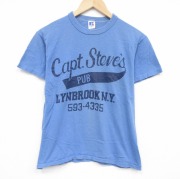 S★古着 半袖 ビンテージ Tシャツ メンズ 80年代 80s Capt コットン クルーネック 薄紺【spe】 26mar19