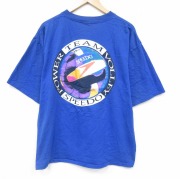 XL★古着 スピード半袖 ビンテージ Tシャツ メンズ 90年代 90s バレーボール コットン クルーネック USA製 青【spe】 26mar24