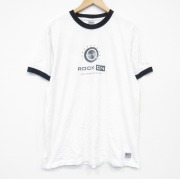 XL★古着 半袖 ビンテージ Tシャツ メンズ 00年代 00s ロックオン コットン クルーネック 白 リンガー【spe】 26mar30