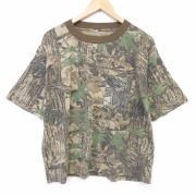 XL★古着 半袖 ビンテージ Tシャツ メンズ 90年代 90s リアルツリー 大きいサイズ クルーネック 茶他 迷彩【spe】 26mar31